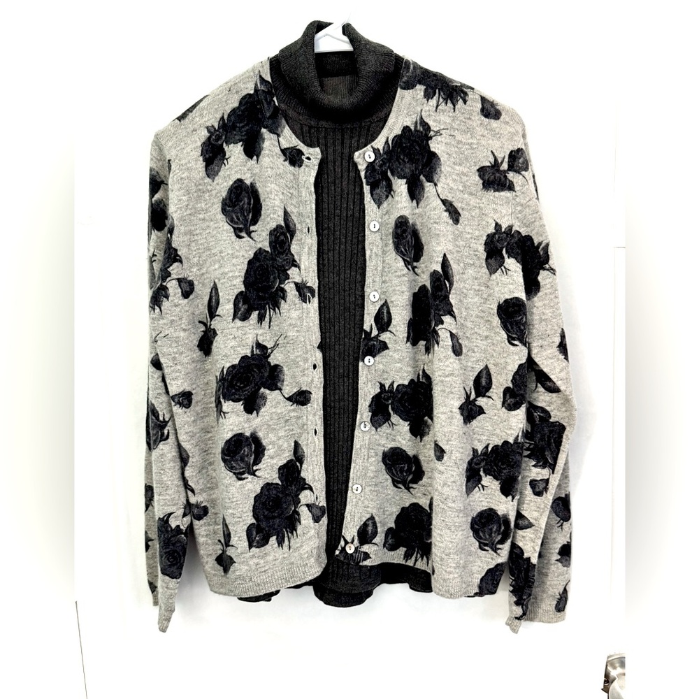 Karen Scott  Cardigan sweater and Turtle neck